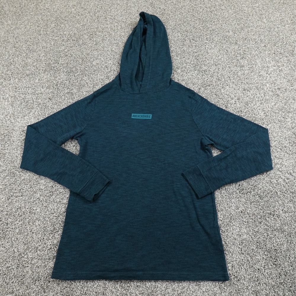 Abercrombie Kids Hoodie Boys 15/16 Blue Green Pullover Sweatshirt Sweater Preppy